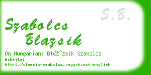 szabolcs blazsik business card